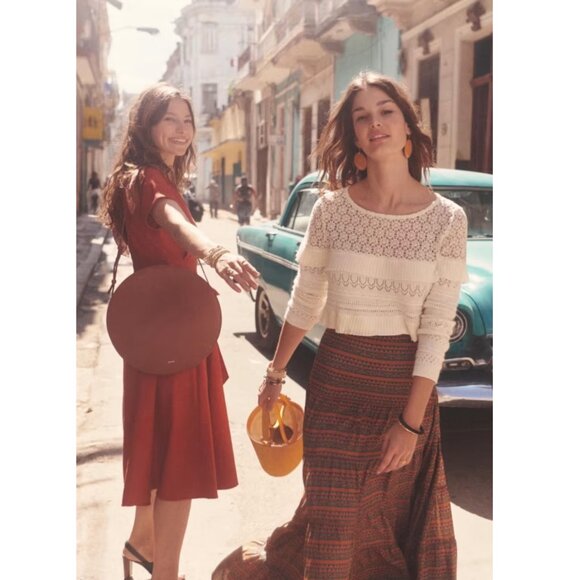 Sezane White Crew Neck Sweater - Picture 2 of 14